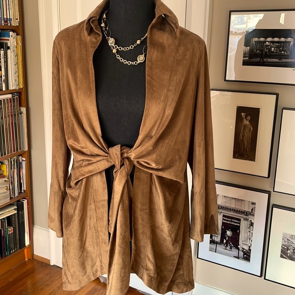 🔥🔥Neiman Marcus Faux-Suede Wrap Jacket 🙌⚡️BNWT